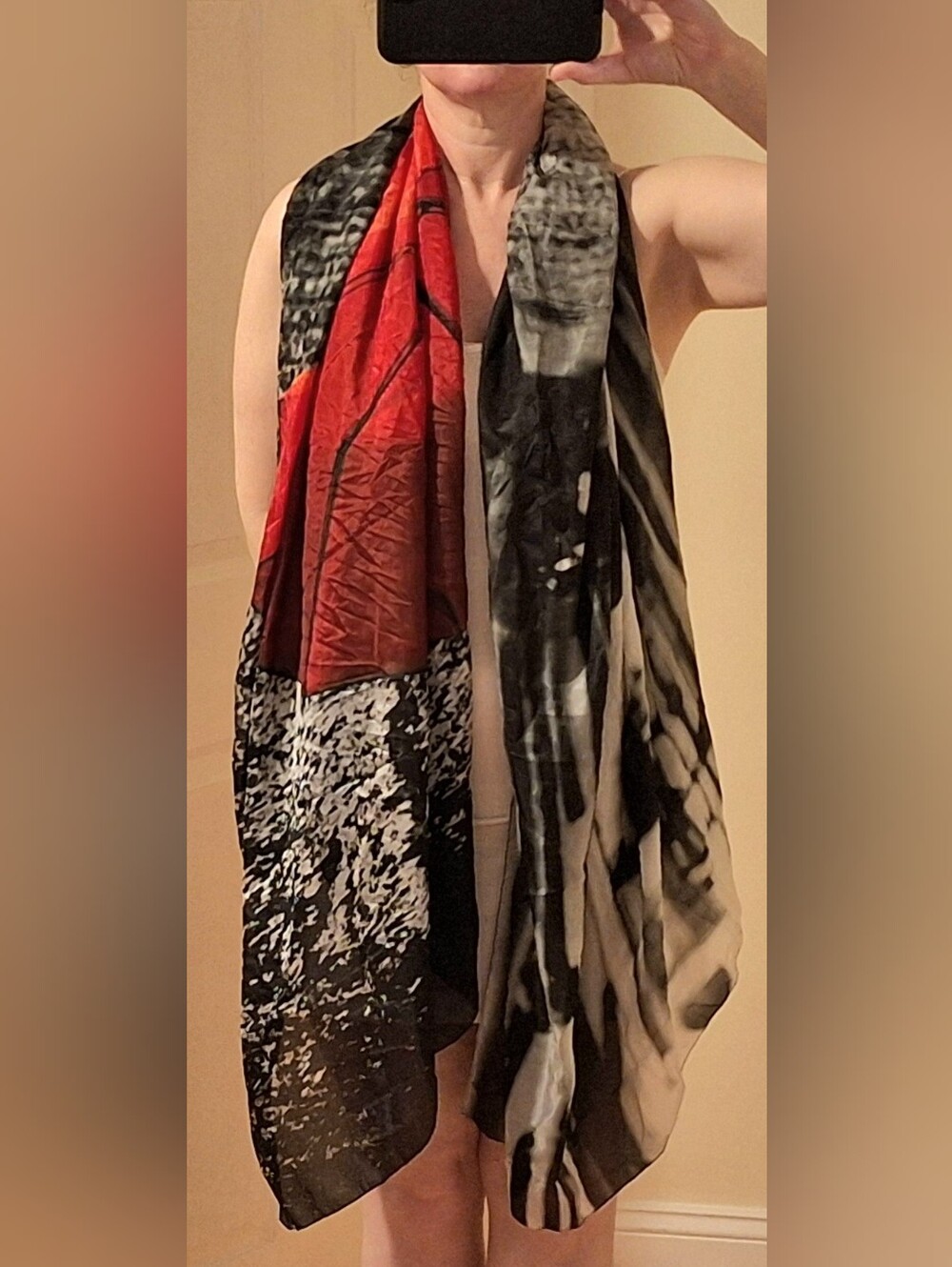 ♦️Red Umbrella SILK Wrap/Shawl♦️